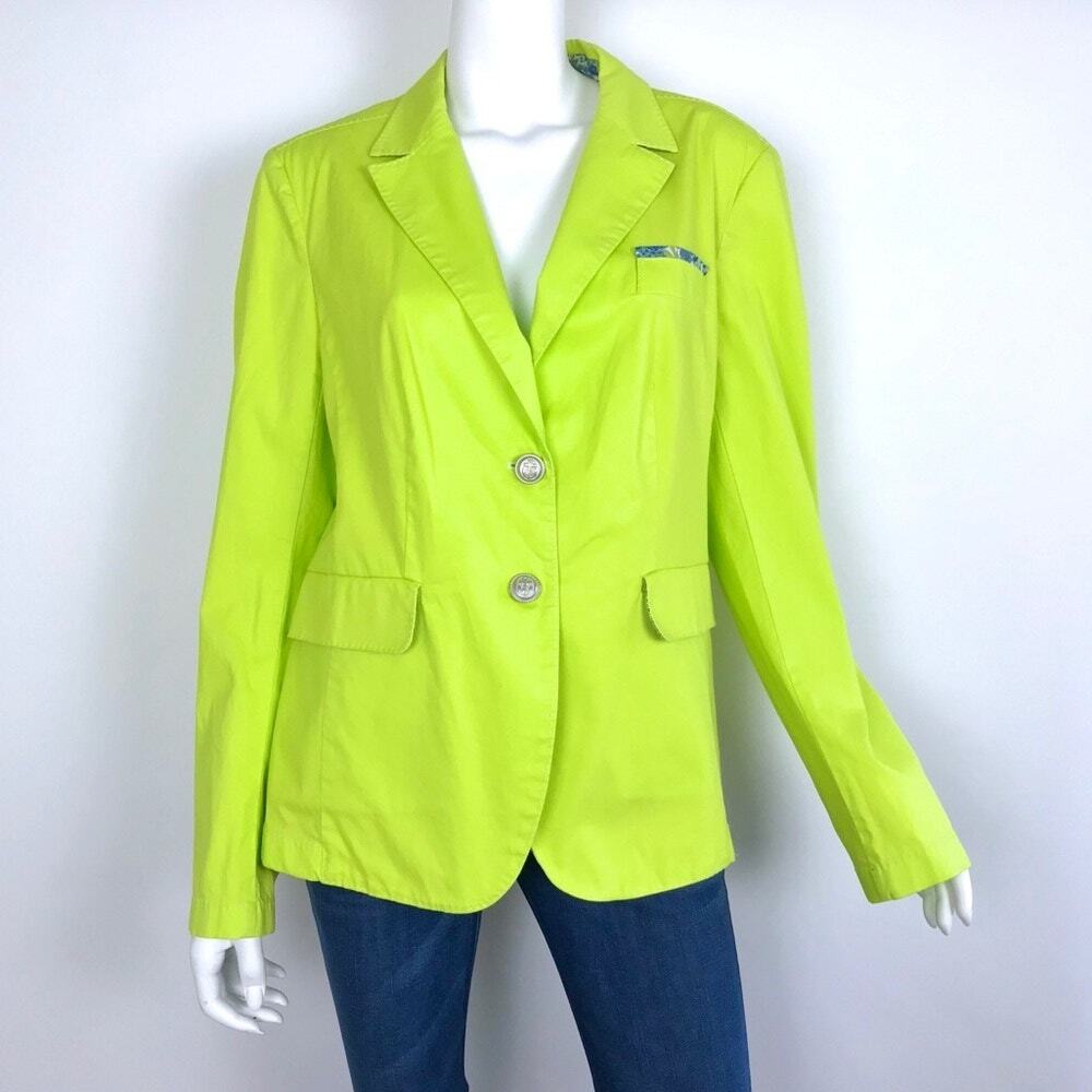 MARC AUREL Portofino Lime Green Blazer Jacket NWT Sz 44 Sporty Business Casual